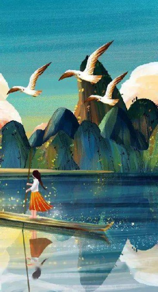 收藏的插画山海风格图片