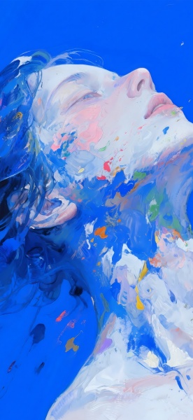 蓝色系插画手机壁纸