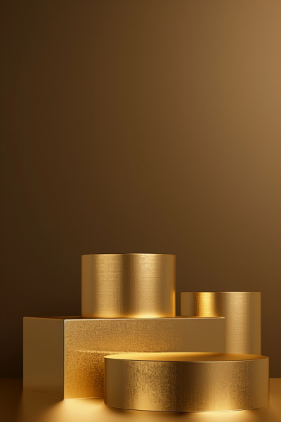 豪华的金色电商C4D展台建模