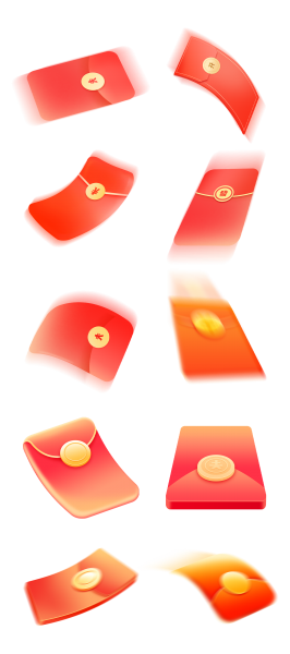 红包漂浮动感PNG素材