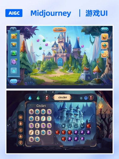 Midjourney 生成游戏UI界面设计