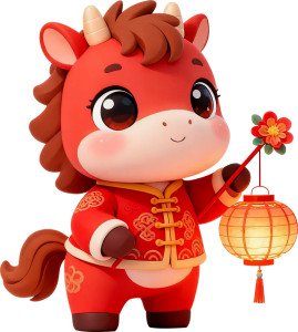 马年新年可爱卡通图案设计素材免扣PNG