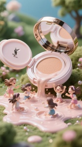 豆包AI生成的化妆品粉底精修产品海报
