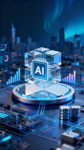 即梦AI生成的c4d科技场景