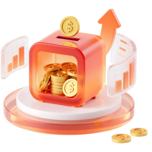 装饰系列3D风红白撞色小存钱罐箭头图标元素