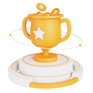 3D金融奖杯图标黄白立体C4D商务办公金融理财投资保险图标